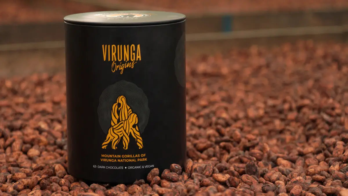 Chocolate Virunga on top of coffee beans